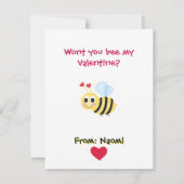 Valentijnsdag Schattige Beer Harten voor schoolvri Feestdagenkaart (Achterkant)