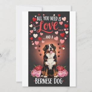 Valentijnsdag Schattige berner sennenhond Foto knu Feestdagenkaart