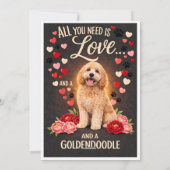 Valentijnsdag Schattige cavapoo Foto Knuffel  Feestdagenkaart (Achterkant)
