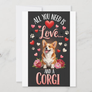 Valentijnsdag Schattige Corgi-hond Foto knuffelen Feestdagenkaart