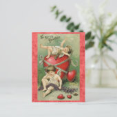 Valentijnsdag Schattige  Cupido Angel Hart Briefkaart (Staand voorkant)