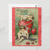 Valentijnsdag Schattige  Cupido Angel Hart Briefkaart (Voorkant / Achterkant)