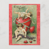 Valentijnsdag Schattige  Cupido Angel Hart Briefkaart (Voorkant)