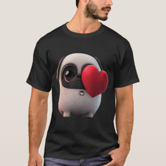 Valentijnsdag Schattige Dieren Pug T-shirt