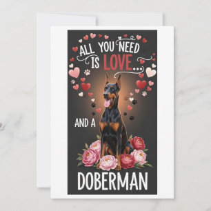Valentijnsdag Schattige dobermannpincher Foto knuf Feestdagenkaart