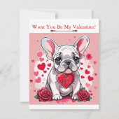 Valentijnsdag Schattige Frenchy Naam toevoegen aan Feestdagenkaart (Voorkant)