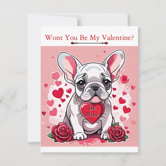 Valentijnsdag Schattige Frenchy Naam toevoegen aan Feestdagenkaart (Voorkant)