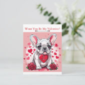 Valentijnsdag Schattige Frenchy Naam toevoegen aan Feestdagenkaart (Staand voorkant)