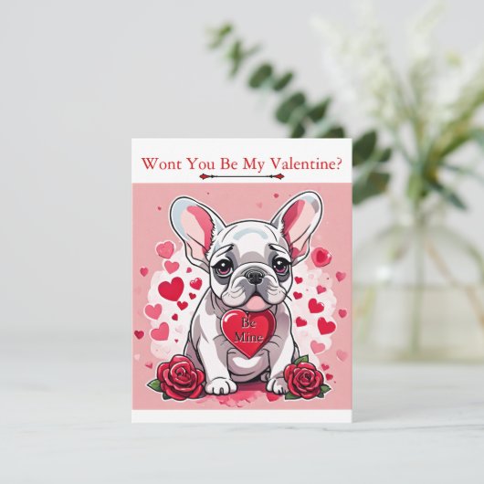 Valentijnsdag Schattige Frenchy Naam toevoegen aan Feestdagenkaart (Staand voorkant)