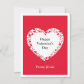 Valentijnsdag Schattige Frenchy Naam toevoegen aan Feestdagenkaart (Achterkant)