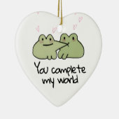 Valentijnsdag Schattige Frog Love Paar Keramisch Ornament (Rechts)
