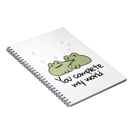 Valentijnsdag Schattige Frog Love Paar Notitieboek (Rechterzijde)