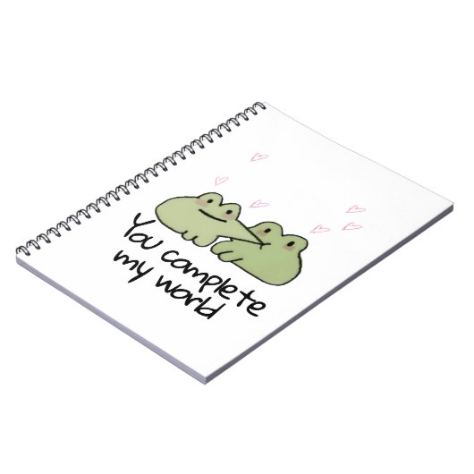 Valentijnsdag Schattige Frog Love Paar Notitieboek (Linkerzijde)