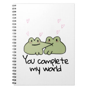Valentijnsdag Schattige Frog Love Paar Notitieboek