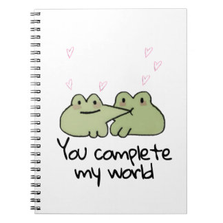 Valentijnsdag Schattige Frog Love Paar Notitieboek