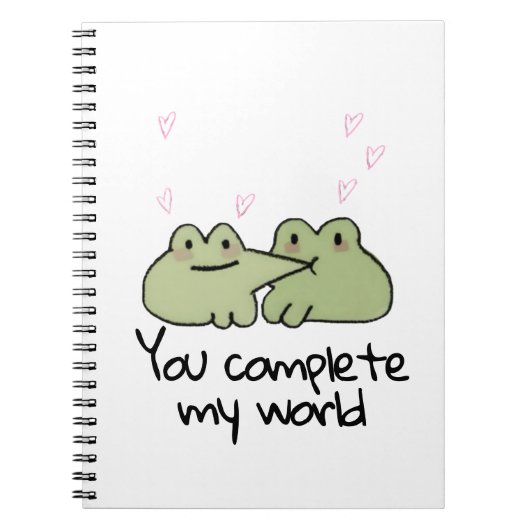 Valentijnsdag Schattige Frog Love Paar Notitieboek (Voorkant)
