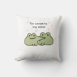 Valentijnsdag Schattige Frog Love Paar Sierkussen