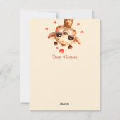 Valentijnsdag Schattige Giraffe Love Boba Feestdagenkaart (Achterkant)