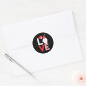 Valentijnsdag Schattige Gnome Liefde Mannen Vrouwe Ronde Sticker (Envelop)