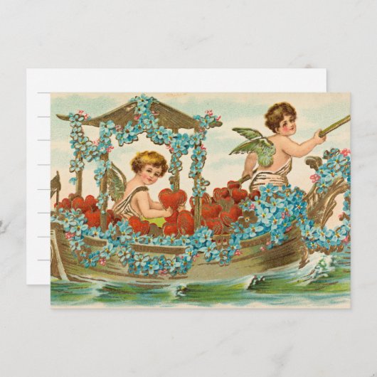  Valentijnsdag schattige hart cupido cherubs Feestdagenkaart (Voorkant / Achterkant)