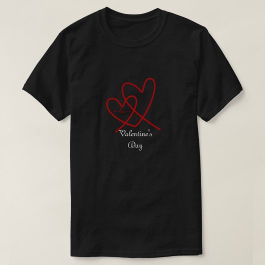 Valentijnsdag Schattige Hart Koppels T-shirt (Design voorkant)