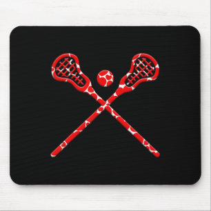 Valentijnsdag Schattige Hart Lacrosse Lover Sports Muismat