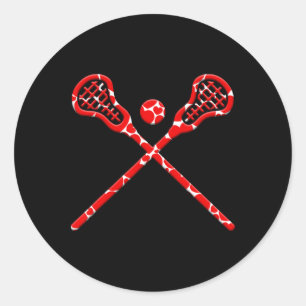 Valentijnsdag Schattige Hart Lacrosse Lover Sports Ronde Sticker
