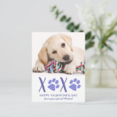 Valentijnsdag Schattige Hondenhuisdier Foto Vakant Feestdagenkaart (Staand voorkant)