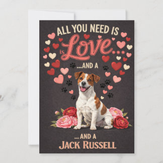 Valentijnsdag schattige jack russell hond Foto Feestdagenkaart