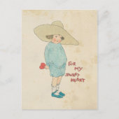  Valentijnsdag Schattige Kind Hart Liefje Feestdagenkaart (Voorkant)