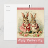 Valentijnsdag Schattige  Konijnenkonijn Briefkaart (Voorkant / Achterkant)