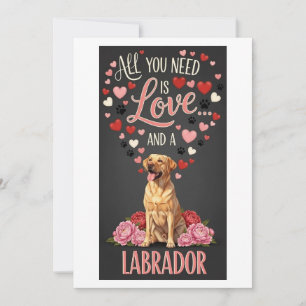 Valentijnsdag Schattige labrador Foto Knuffel  Feestdagenkaart