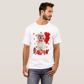Valentijnsdag Schattige Maltees T-shirt (Voorkant volledig)