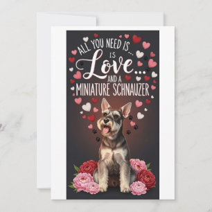 Valentijnsdag Schattige miniatuur schnauzer Foto  Feestdagenkaart