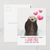 Valentijnsdag Schattige Otter met harten Briefkaart (Voorkant / Achterkant)