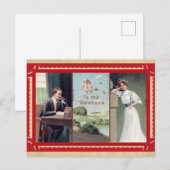  Valentijnsdag Schattige Paar Telefoon Briefkaart (Voorkant / Achterkant)