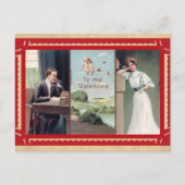  Valentijnsdag Schattige Paar Telefoon Briefkaart (Voorkant)