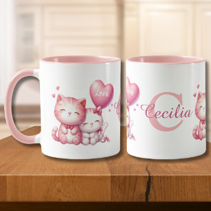 Valentijnsdag Schattige Paar van Kitty Cat Liefde Mok