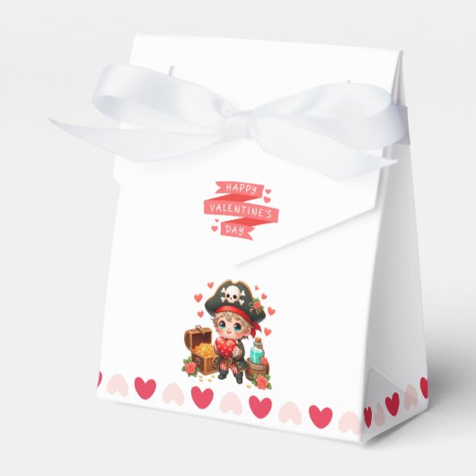 Valentijnsdag schattige piraat bedankdoosjes (Voorkant Zijde)