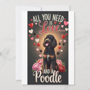 Valentijnsdag Schattige poedel Foto Knuffel Feestdagenkaart
