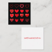 Valentijnsdag Schattige Red Heart Design Vierkante Visitekaartje (Voorkant / Achterkant)