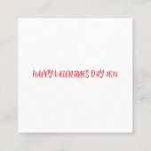 Valentijnsdag Schattige Red Heart Design Vierkante Visitekaartje (Achterkant)