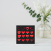 Valentijnsdag Schattige Red Heart Design Vierkante Visitekaartje (Staand voorkant)