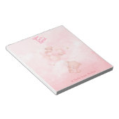 Valentijnsdag schattige Teddy Bear en roze ballonn Notitieblok (Schuin)