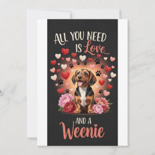 Valentijnsdag Schattige weener Foto knuffelen Feestdagenkaart