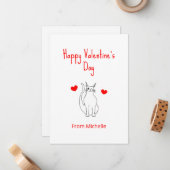 Valentijnsdag Schattige Winking Cat Hearts Notitiekaartje (Voorkant / Achterkant in situ)