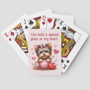 Valentijnsdag Schattige Yorkshire Terrier Dog Pokerkaarten