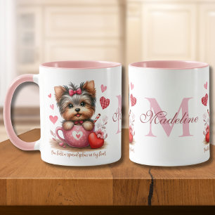 Valentijnsdag Schattige Yorkshire Terrier Hond Mok