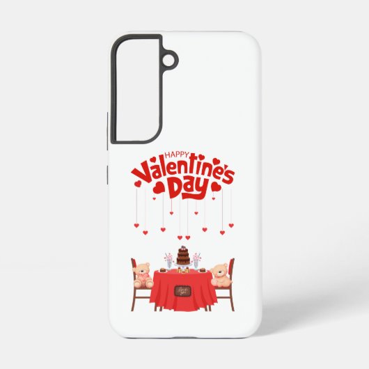 Valentijnsdag Schattigee Chocolade Harten Teddy Be Samsung Galaxy Hoesje (Achterkant)