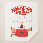 Valentijnsdag Schattigee Chocolade Harten Teddy Be Sherpa Deken (Voorkant)